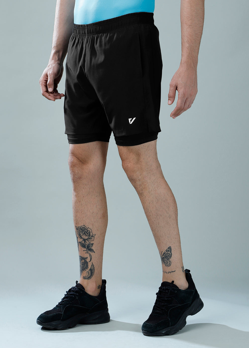 Shorts with Inner Tights Black