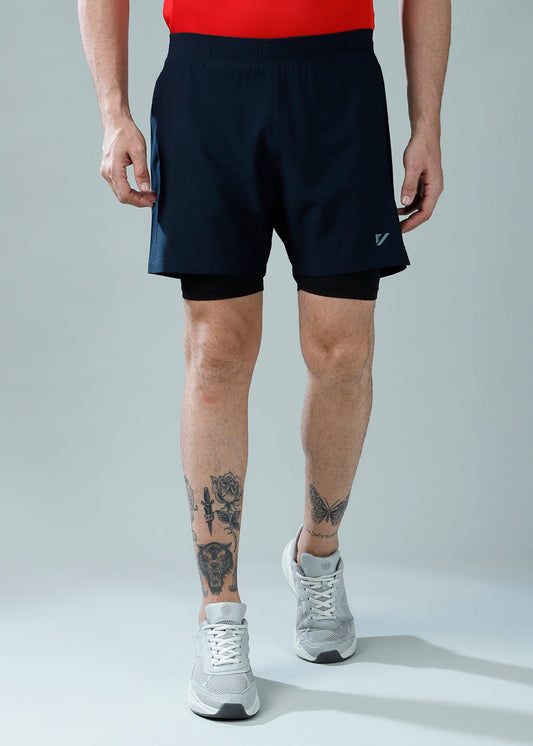 Shorts with Inner Tights Navy