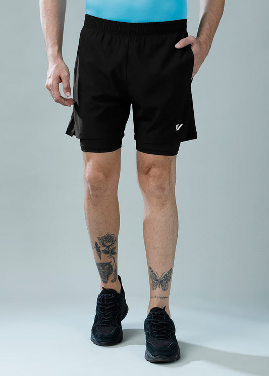 Shorts with Inner Tights Black