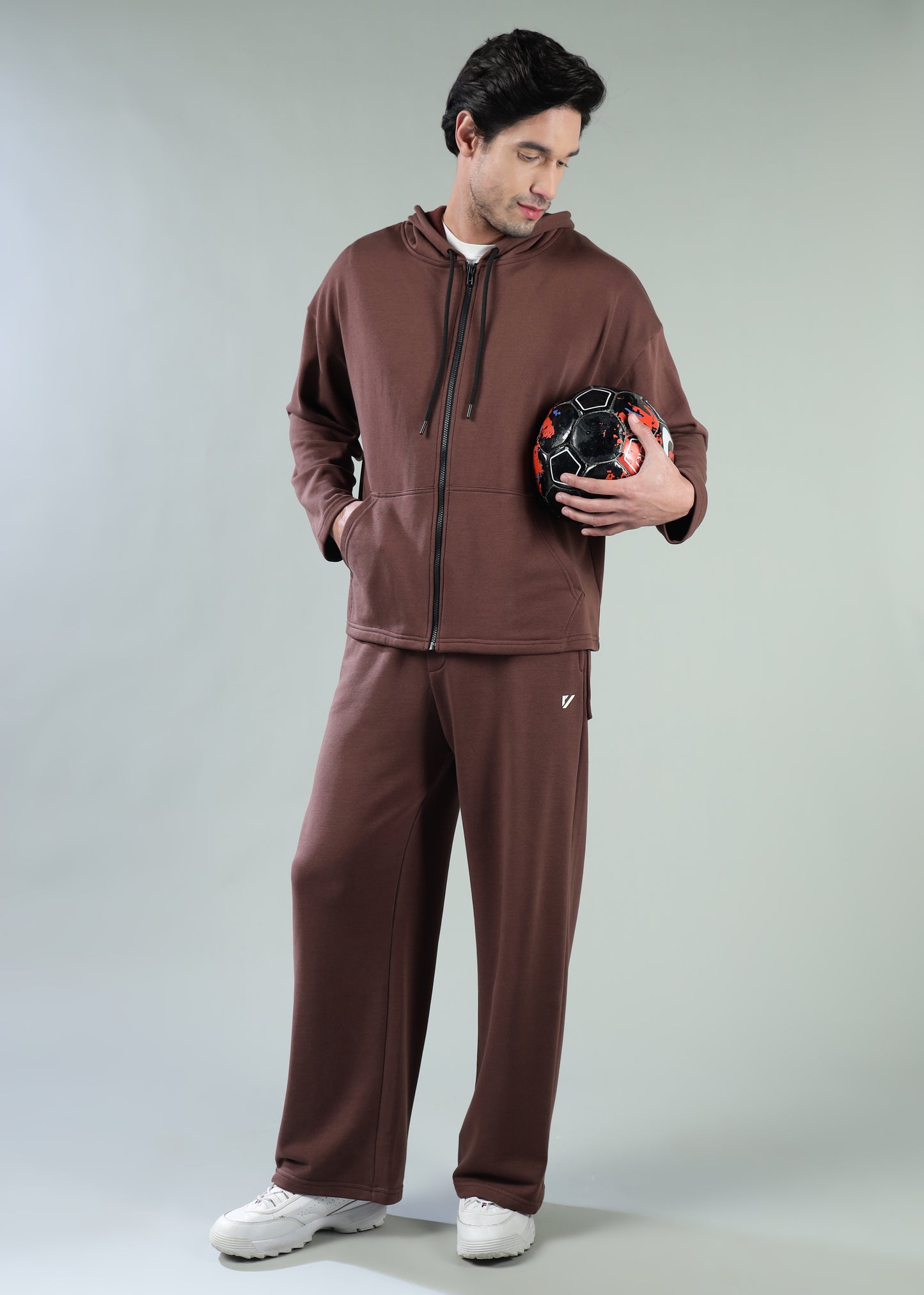 Loose Fit Track Pants Brown