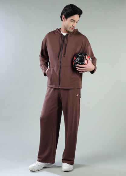 Loose Fit Track Pants Brown