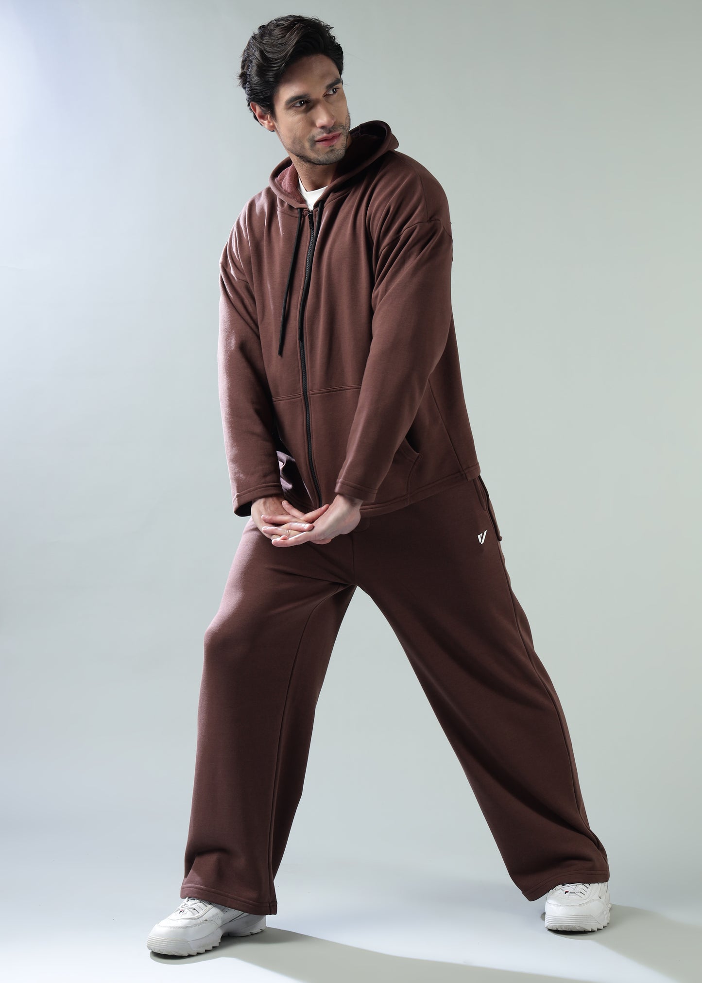Loose Fit Track Pants Brown