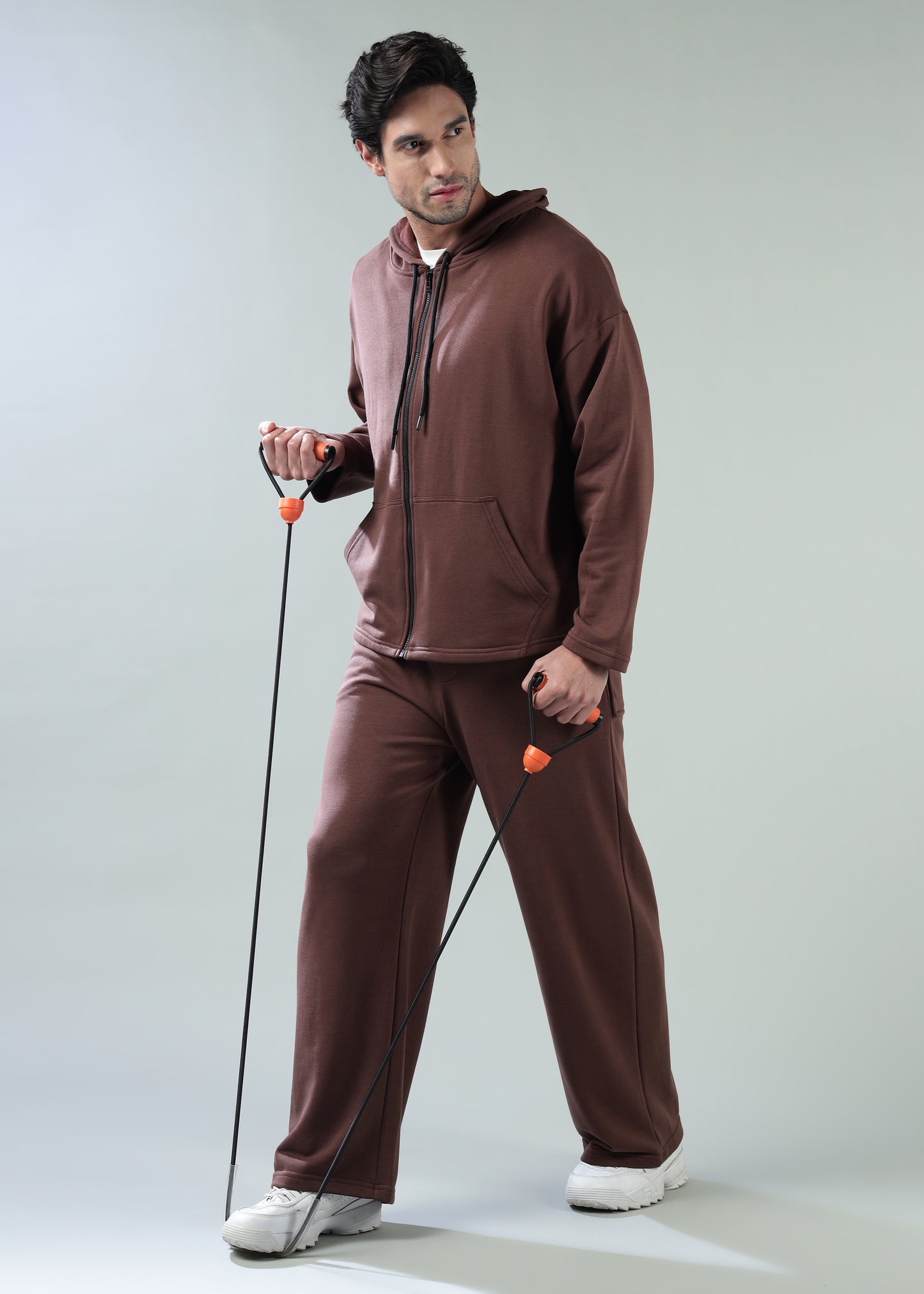 Loose Fit Track Pants Brown