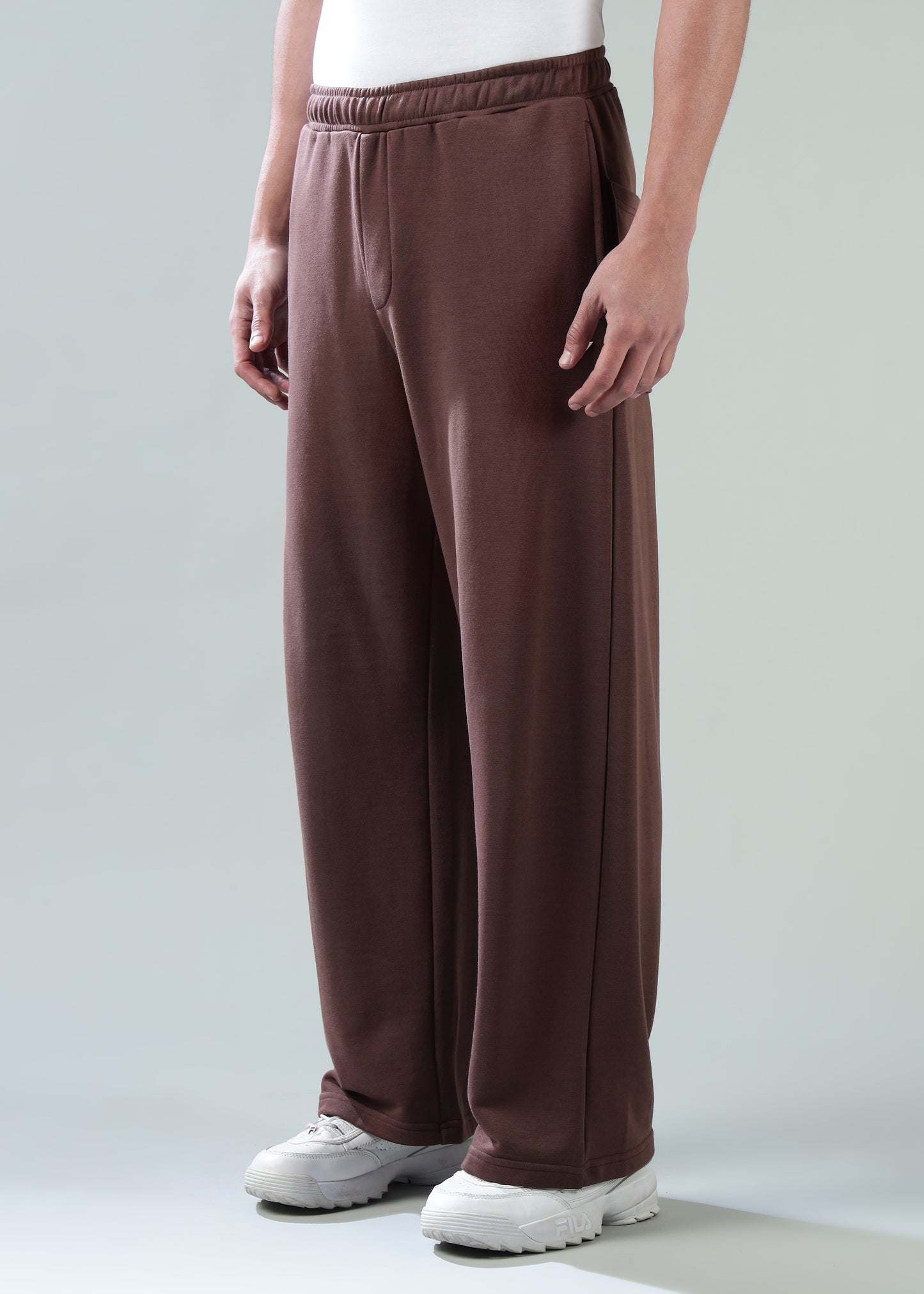 Loose Fit Track Pants Brown