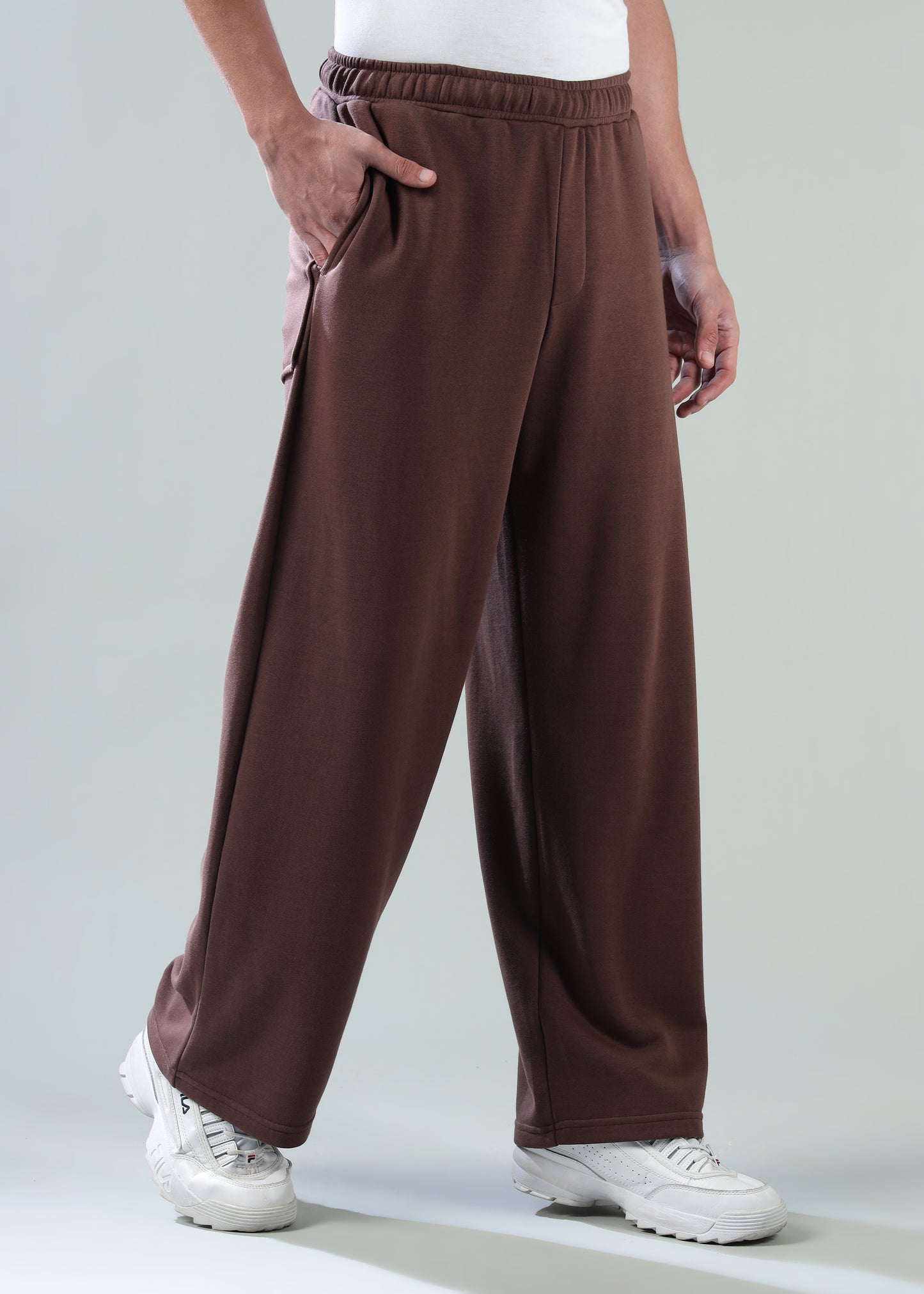 Loose Fit Track Pants Brown