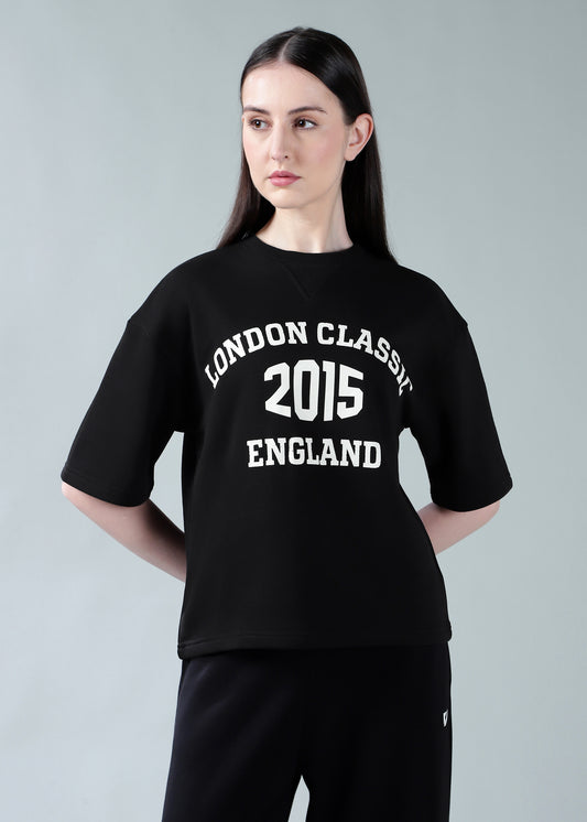 Oversized Athleisure Tee Black