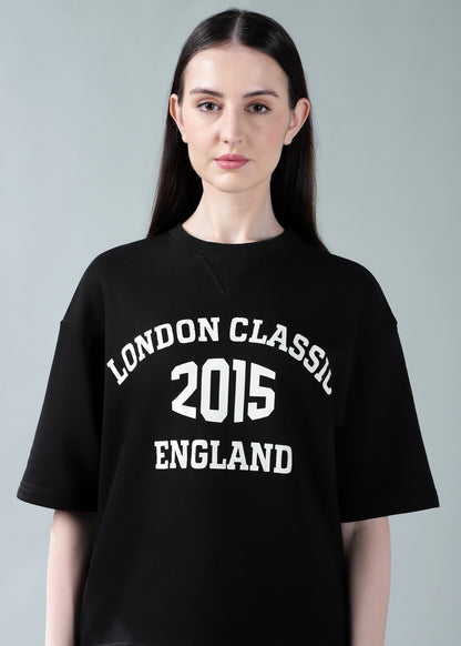 Oversized Athleisure Tee Black