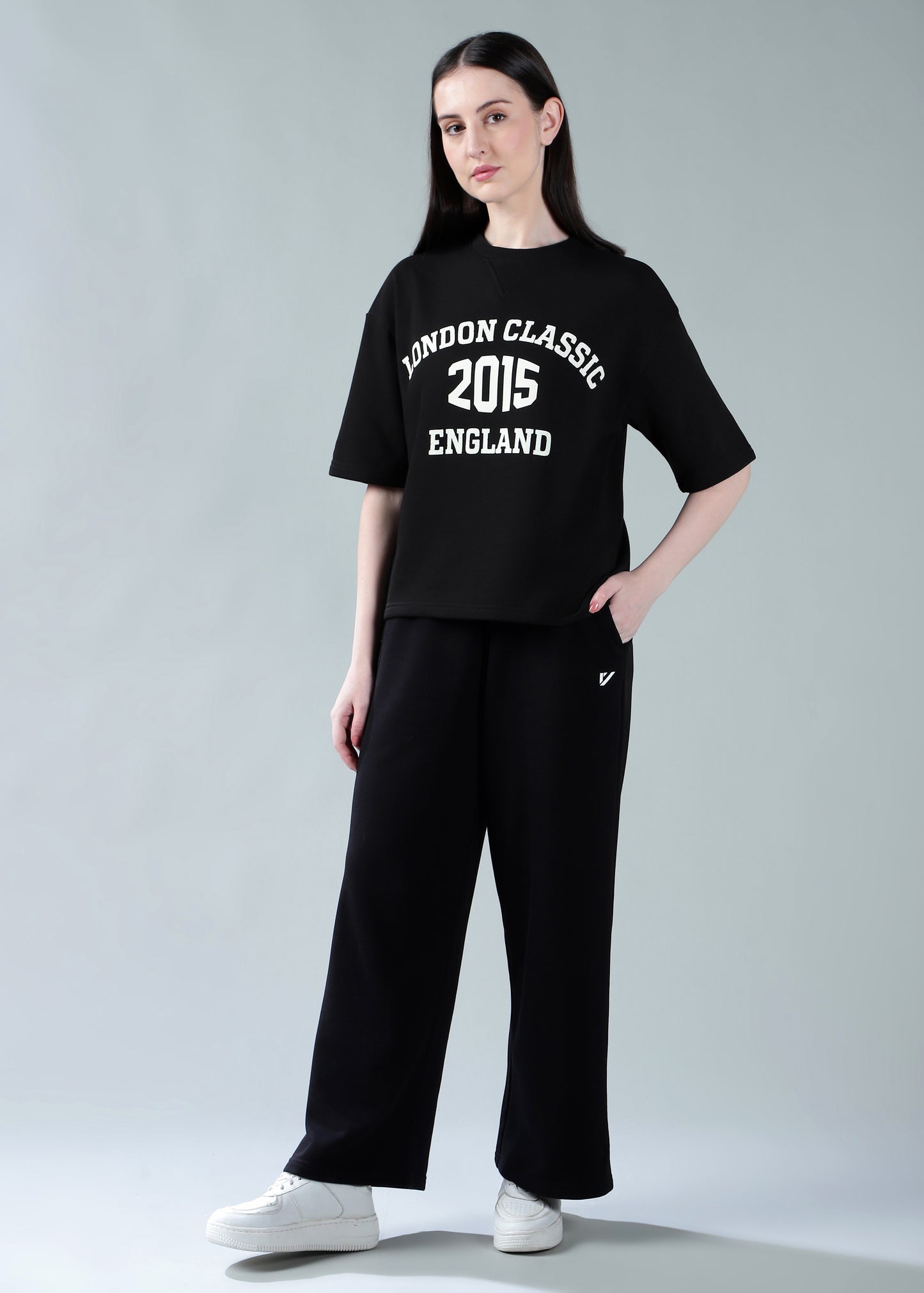 Oversized Athleisure Tee Black