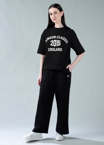 Oversized Athleisure Tee Black