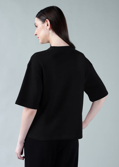 Oversized Athleisure Tee Black