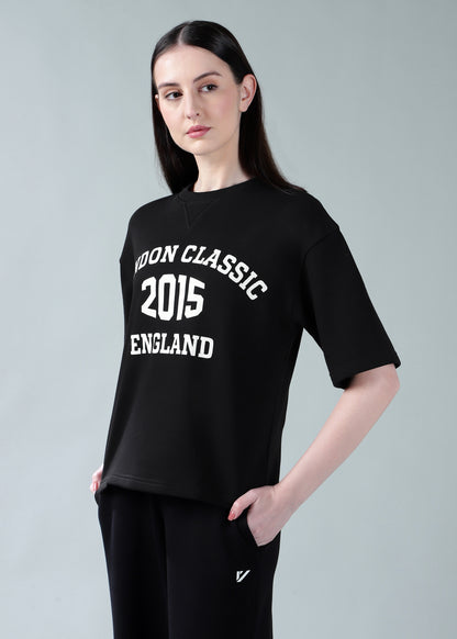 Oversized Athleisure Tee Black