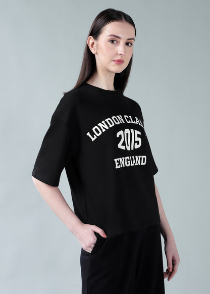 Oversized Athleisure Tee Black