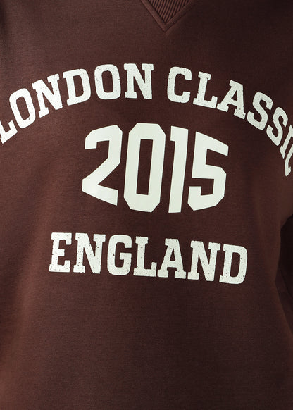 Oversized athleisure tee Brown
