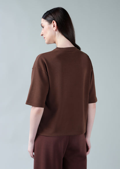 Oversized athleisure tee Brown